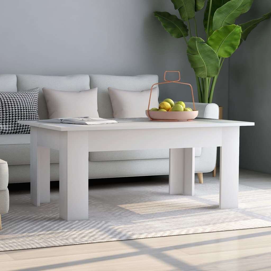 vidaXL Маса за кафе бяла 100x60x42 см инженерно дърво