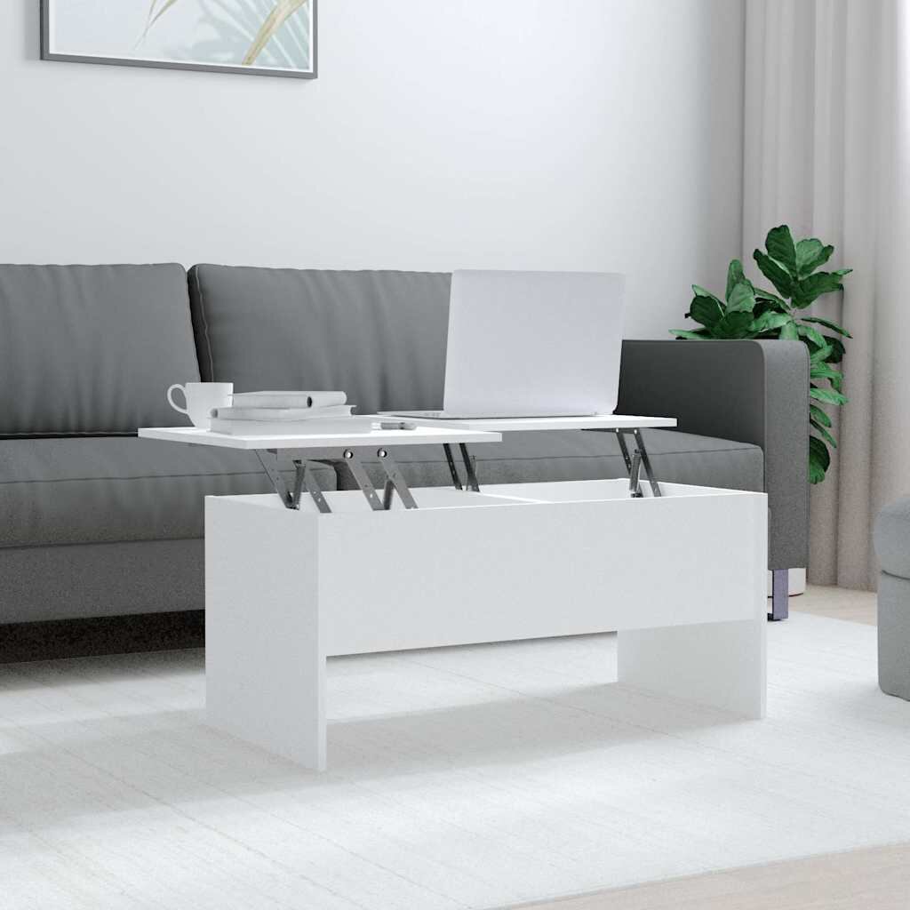 vidaXL Маса за кафе бяла 102x505x465 см инженерно дърво