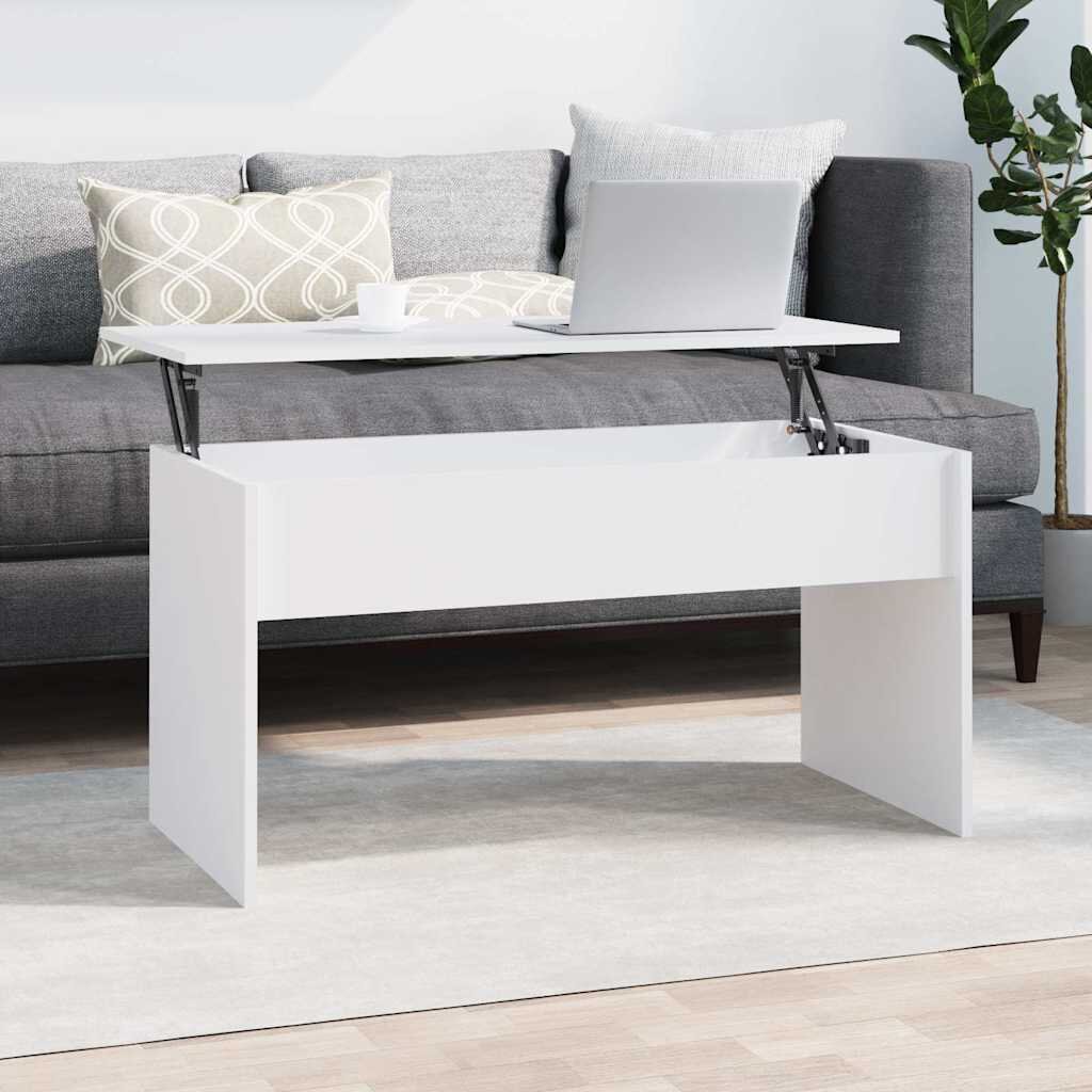 vidaXL Маса за кафе бяла 102x505x525 см инженерно дърво