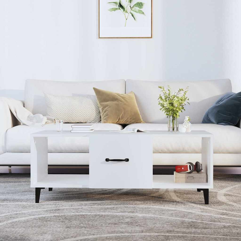vidaXL Маса за кафе бяла 102x50x40 см инженерно дърво