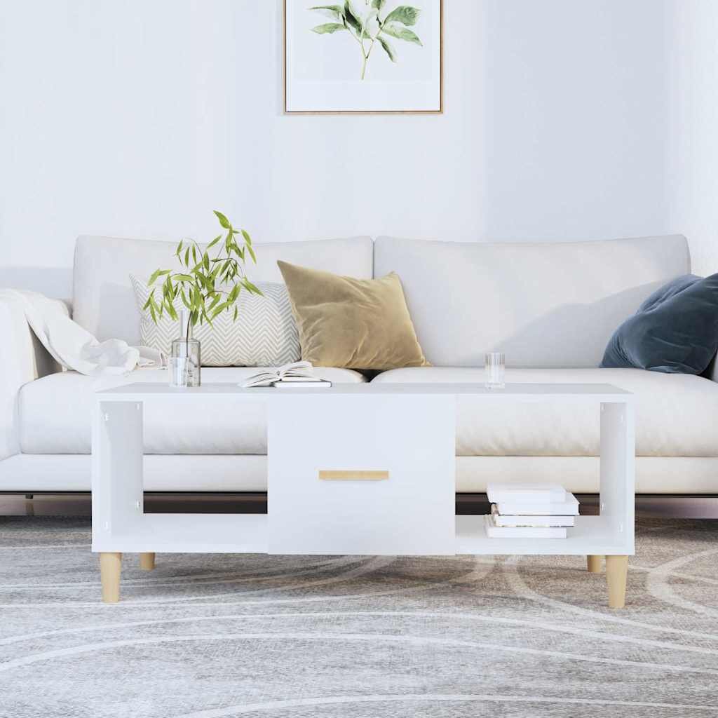 vidaXL Маса за кафе бяла 102x50x40 см инженерно дърво