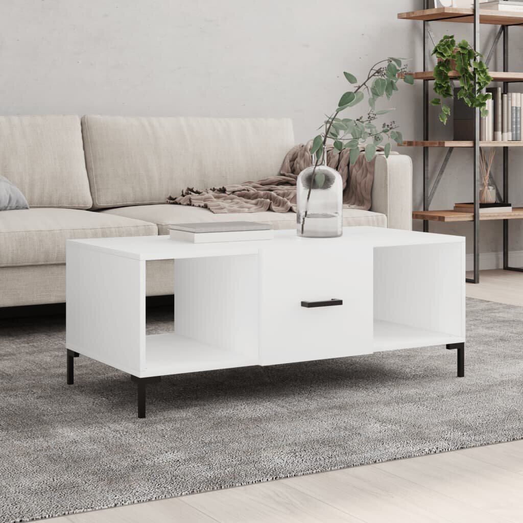 vidaXL Маса за кафе бяла 102x50x40 см инженерно дърво
