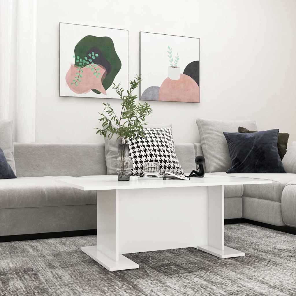 vidaXL Маса за кафе бяла 1035x60x40 см инженерно дърво