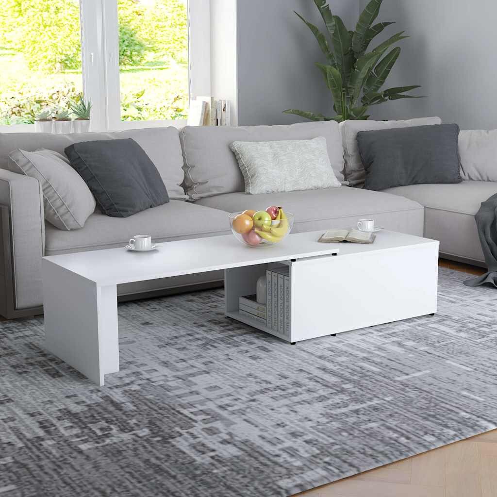 vidaXL Маса за кафе бяла 150x50x35 см инженерно дърво