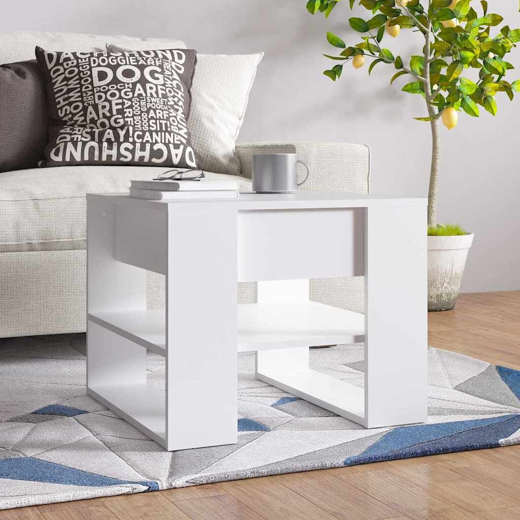 vidaXL Маса за кафе бяла 555x55x45 см инженерно дърво