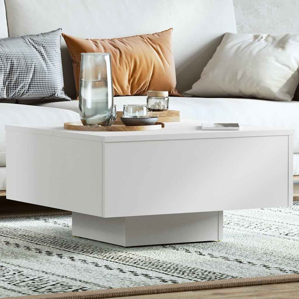 vidaXL Маса за кафе бяла 60x60x315 см инженерно дърво