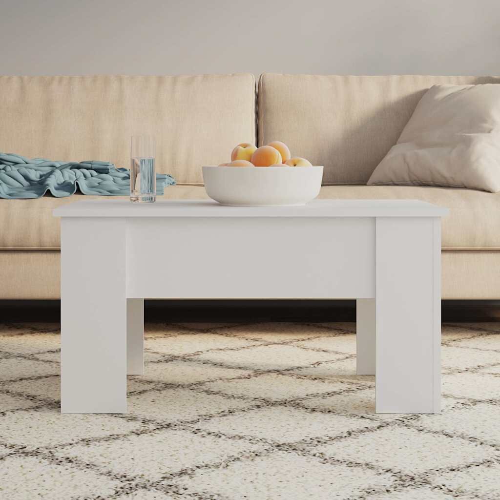 vidaXL Маса за кафе бяла 79x49x41 см инженерно дърво