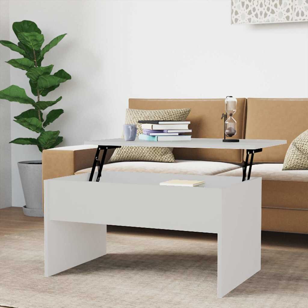 vidaXL Маса за кафе бяла 80x505x415 см инженерно дърво
