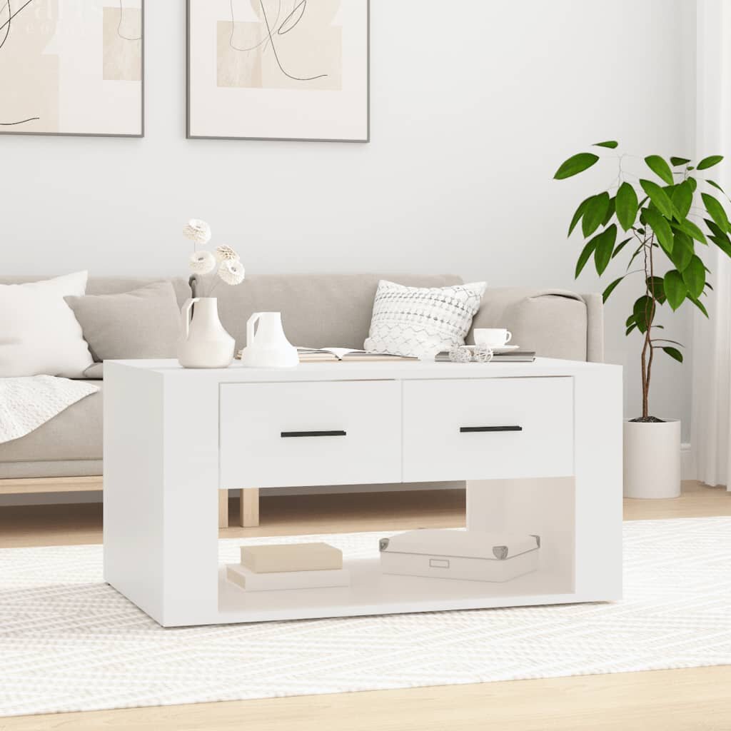 vidaXL Маса за кафе бяла 80x50x40 см инженерно дърво