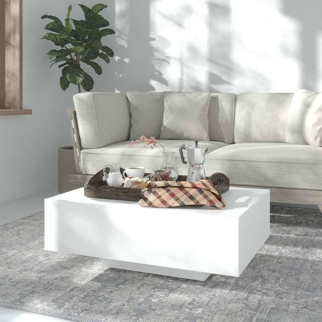 vidaXL Маса за кафе бяла 85x55x31 см инженерно дърво