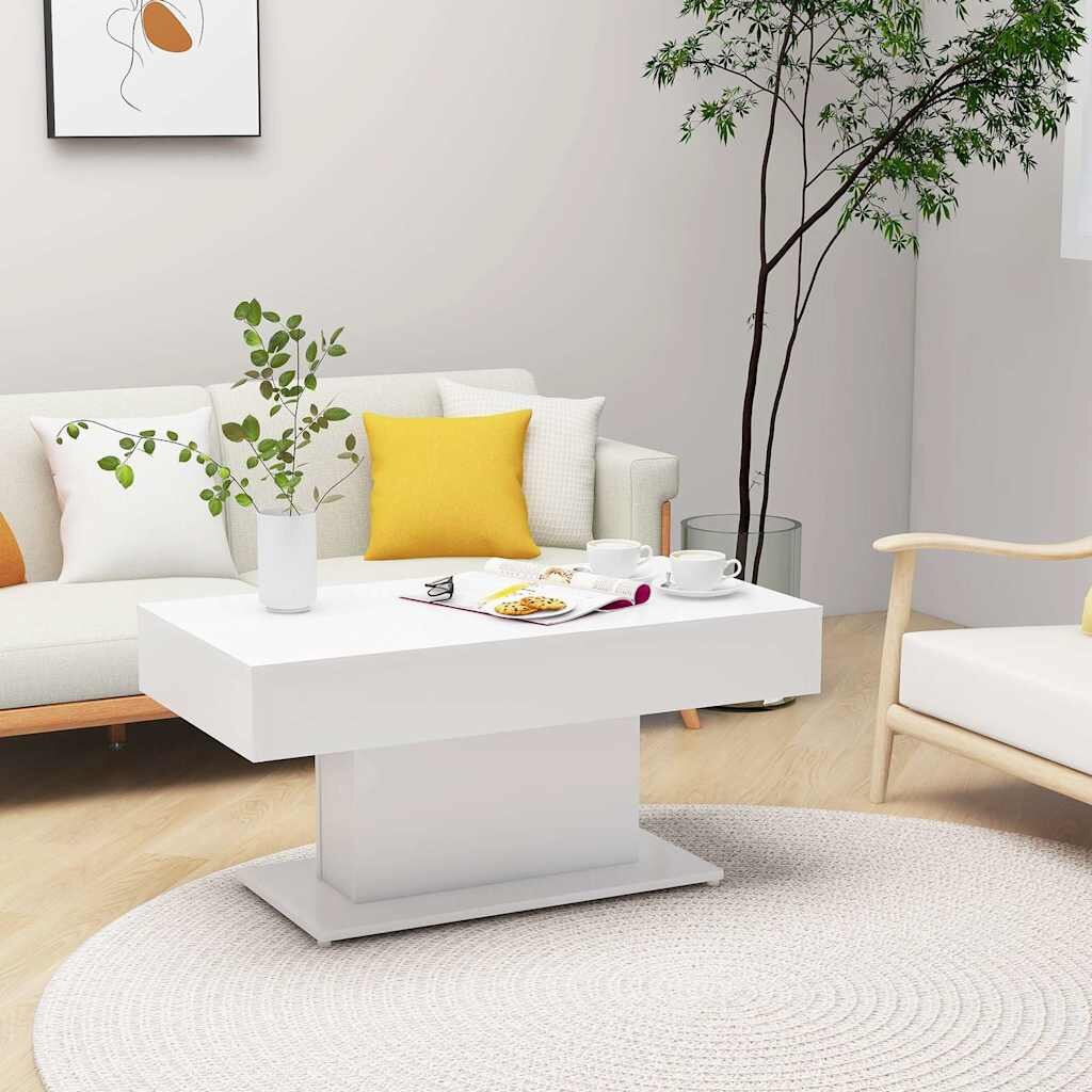 vidaXL Маса за кафе бяла 96x50x45 см инженерно дърво
