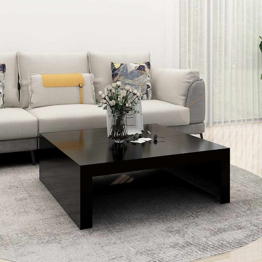 vidaXL Маса за кафе черна 100x100x35 см инженерно дърво