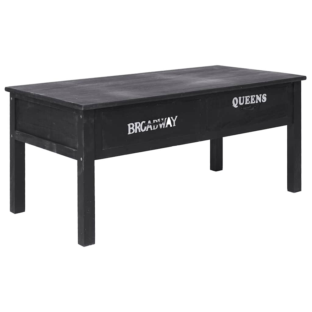 vidaXL Маса за кафе черна 100x50x45 см дърво