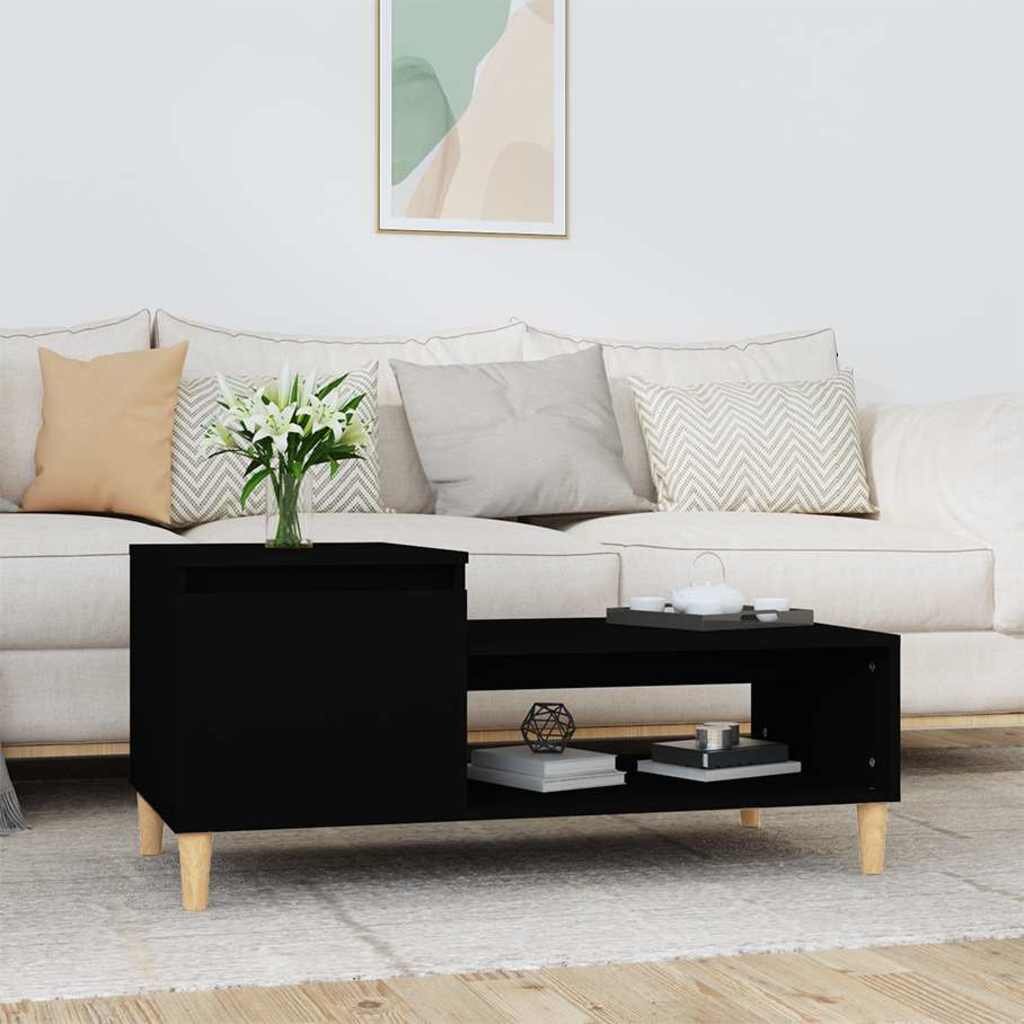 vidaXL Маса за кафе черна 100x50x45 см инженерно дърво