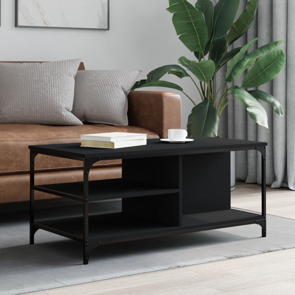 vidaXL Маса за кафе черна 100x50x45 см инженерно дърво