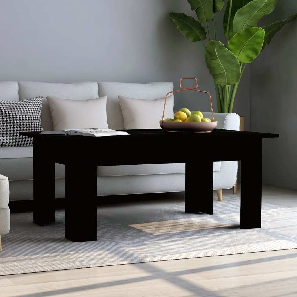 vidaXL Маса за кафе черна 100x60x42 см инженерно дърво