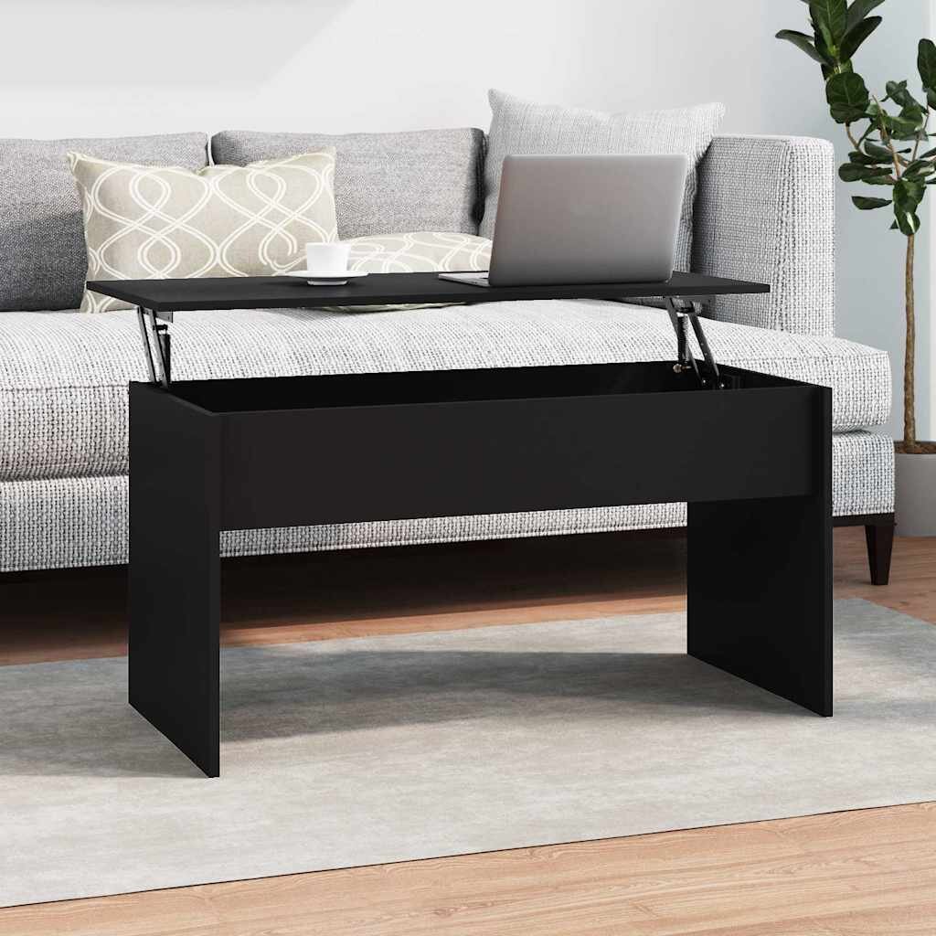vidaXL Маса за кафе черна 102x505x525 см инженерно дърво