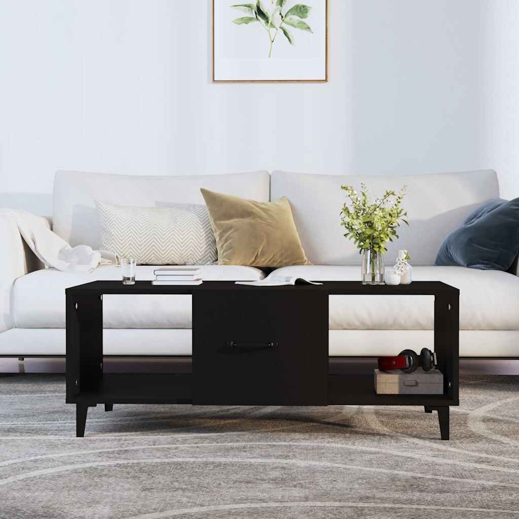vidaXL Маса за кафе черна 102x50x40 см инженерно дърво
