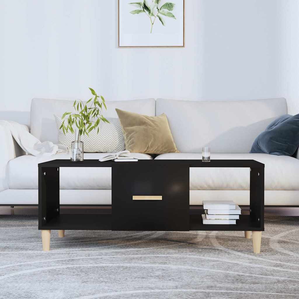 vidaXL Маса за кафе черна 102x50x40 см инженерно дърво