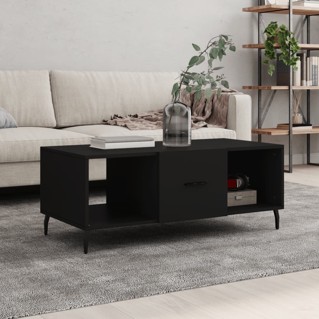 vidaXL Маса за кафе черна 102x50x40 см инженерно дърво
