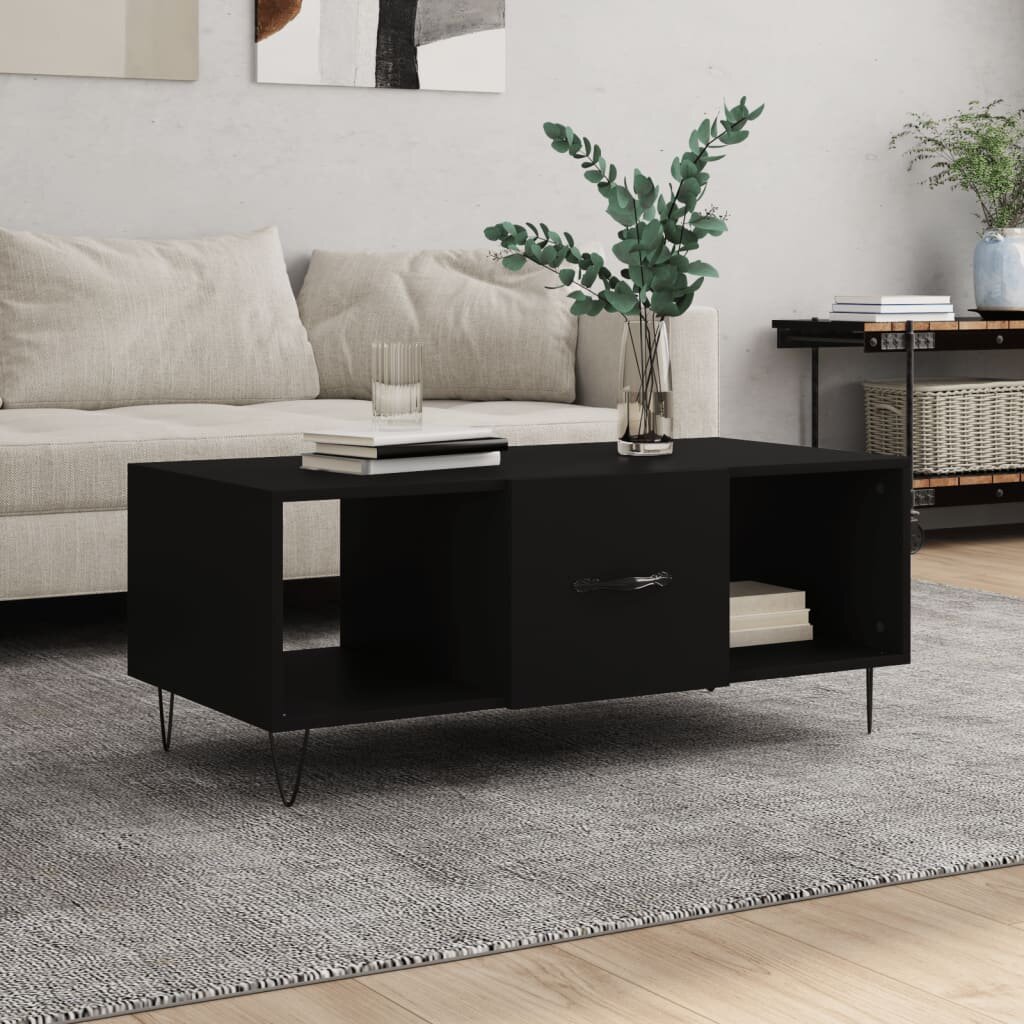 vidaXL Маса за кафе черна 102x50x40 см инженерно дърво