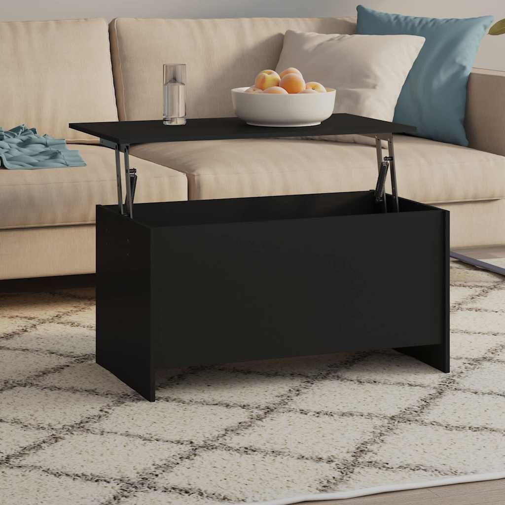 vidaXL Маса за кафе черна 102x555x525 см инженерно дърво