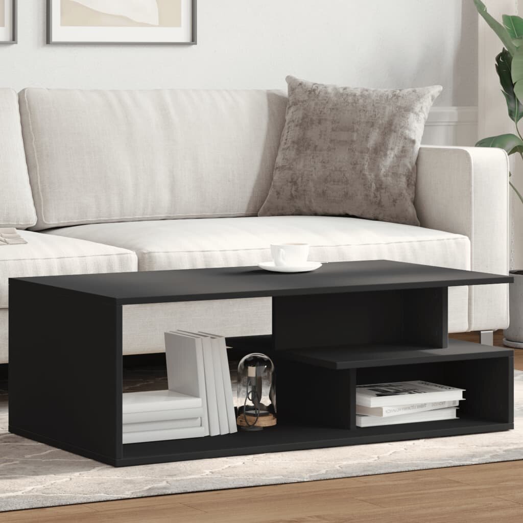 vidaXL Маса за кафе черна 102x55x35 см инженерно дърво
