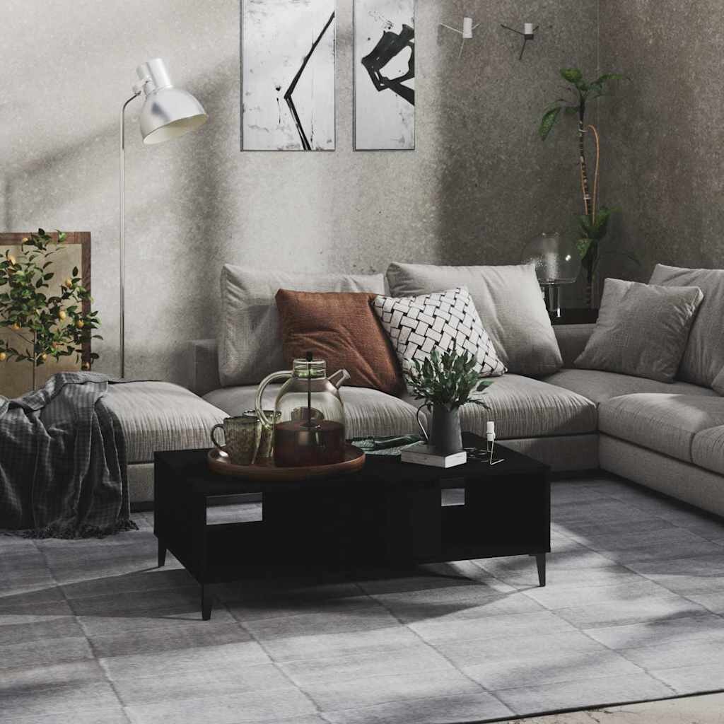 vidaXL Маса за кафе черна 1035x60x35 см инженерно дърво