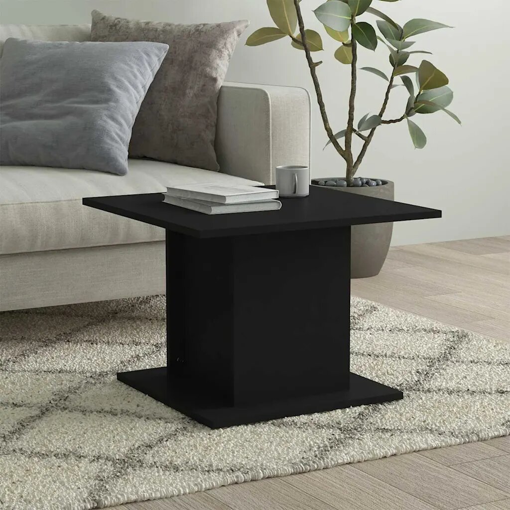 vidaXL Маса за кафе черна 555x555x40 см инженерно дърво