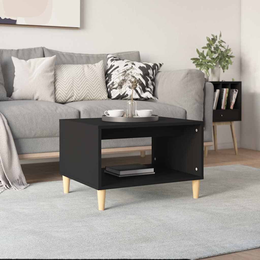 vidaXL Маса за кафе черна 60x50x40 см инженерно дърво