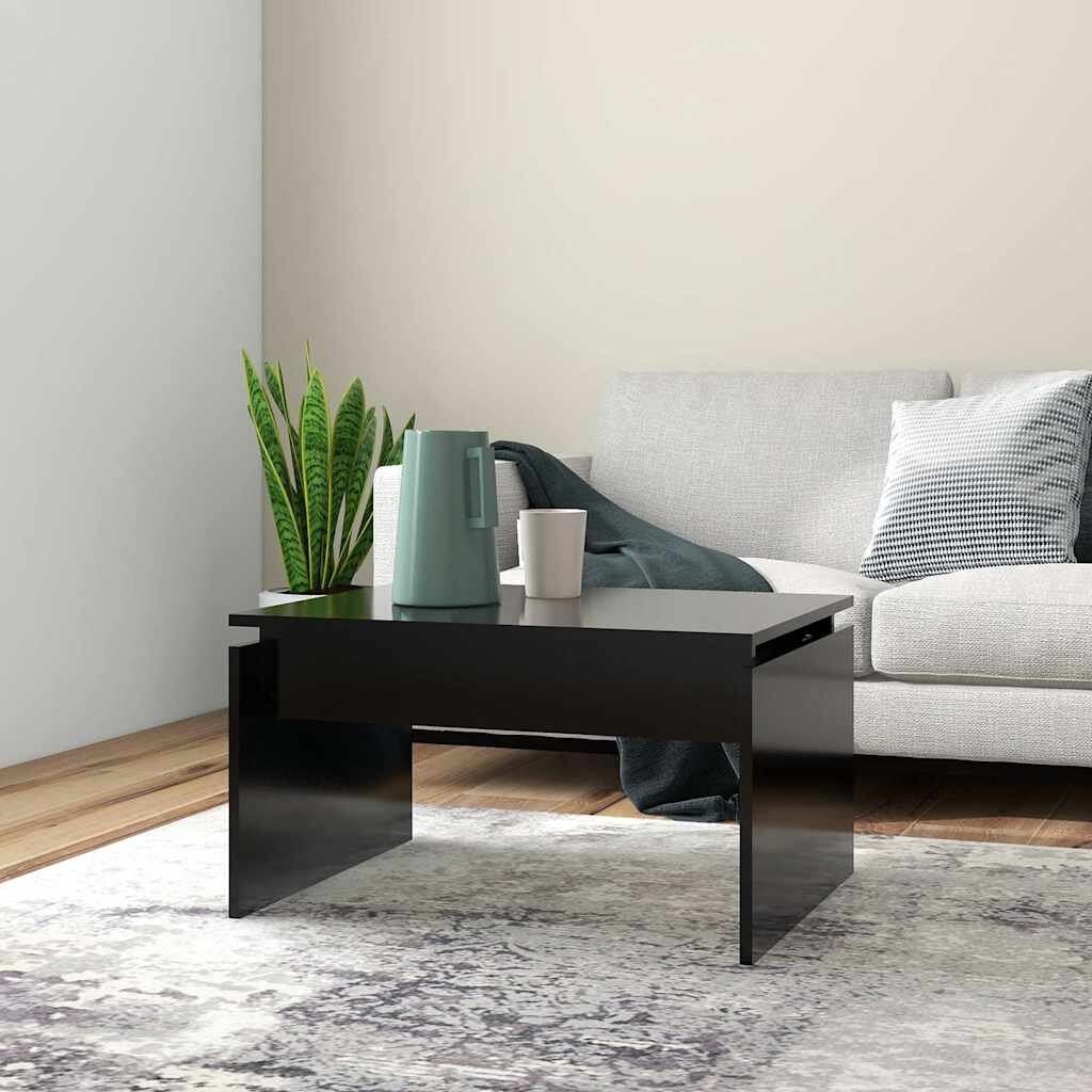 vidaXL Маса за кафе черна 68x50x38 см инженерно дърво