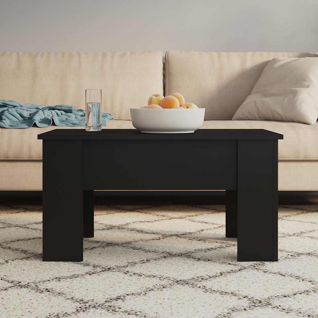 vidaXL Маса за кафе черна 79x49x41 см инженерно дърво