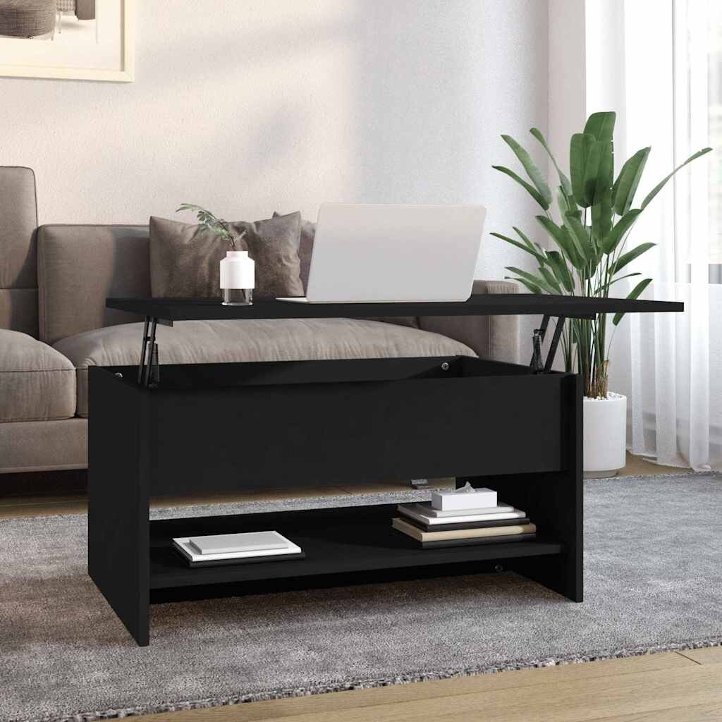 vidaXL Маса за кафе черна 80x50x40 см инженерно дърво