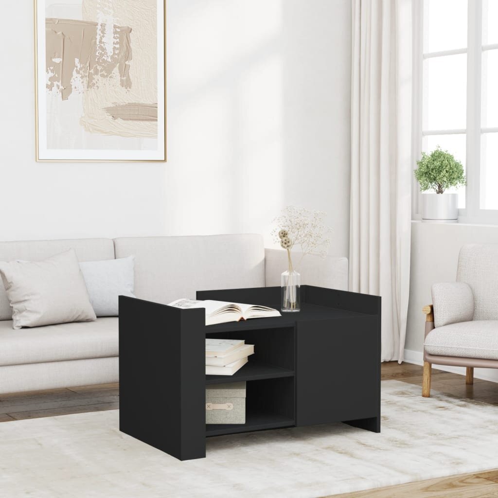 vidaXL Маса за кафе черна 80x50x50 см инженерно дърво