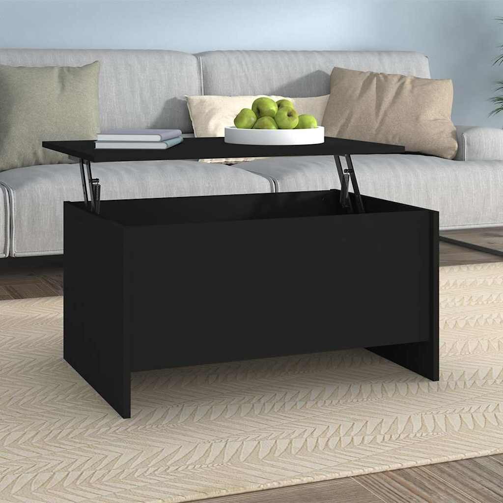 vidaXL Маса за кафе черна 80x555x415 см инженерно дърво