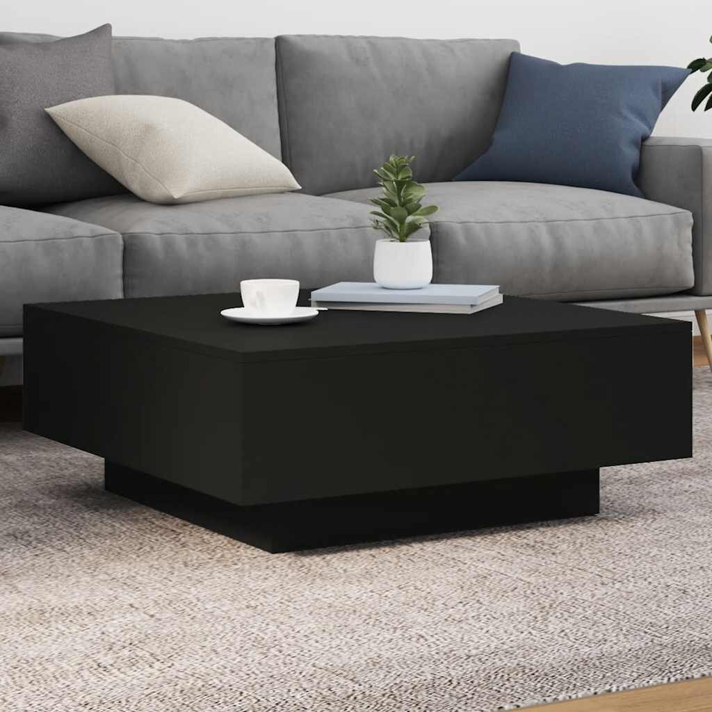 vidaXL Маса за кафе черна 80x80x31 см инженерно дърво