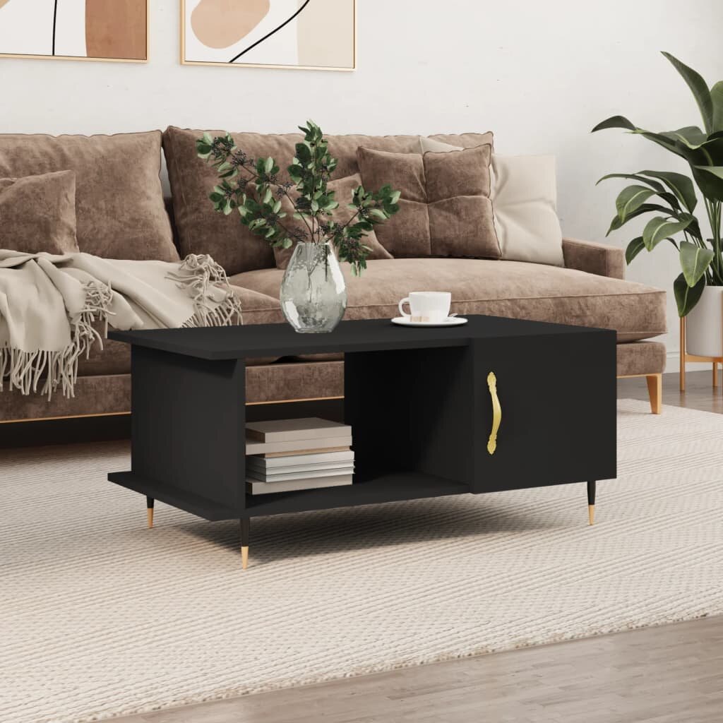 vidaXL Маса за кафе черна 90x50x40 см инженерно дърво