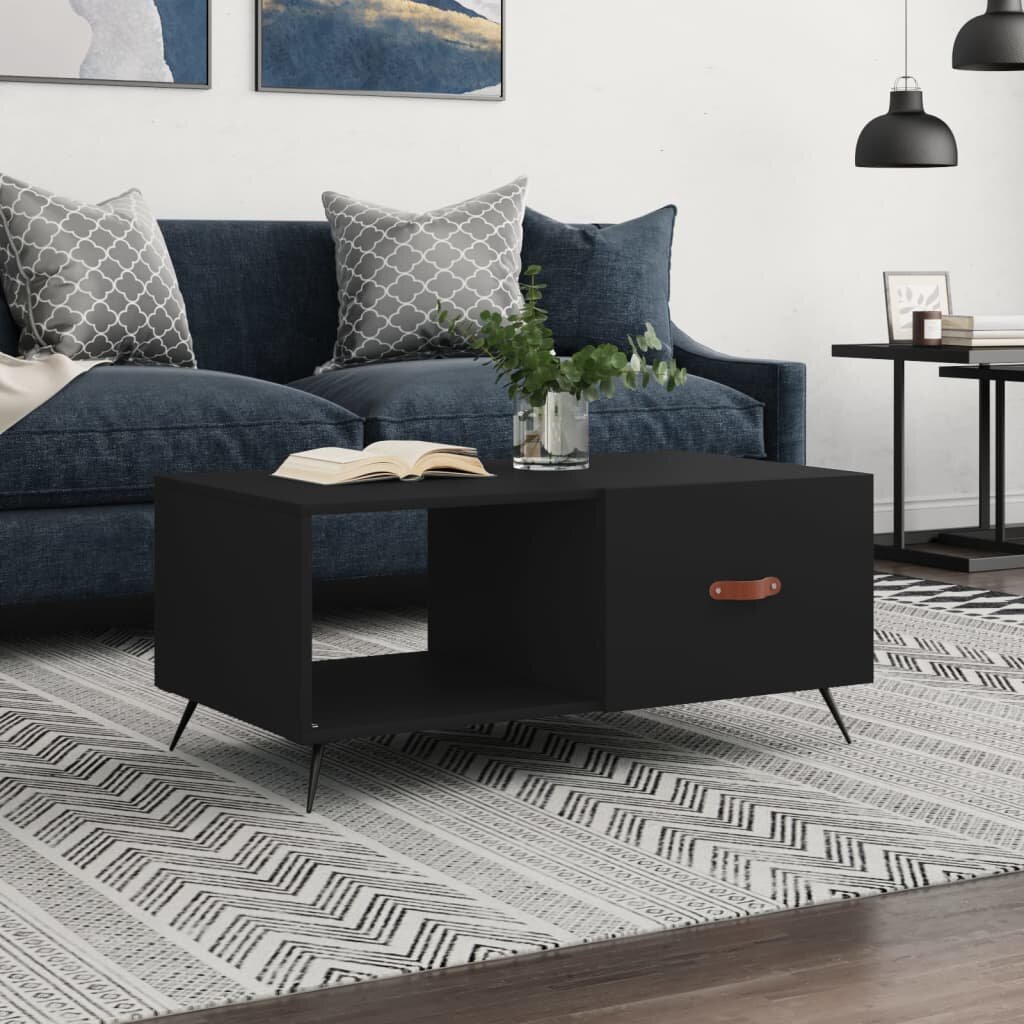 vidaXL Маса за кафе черна 90x50x40 см инженерно дърво