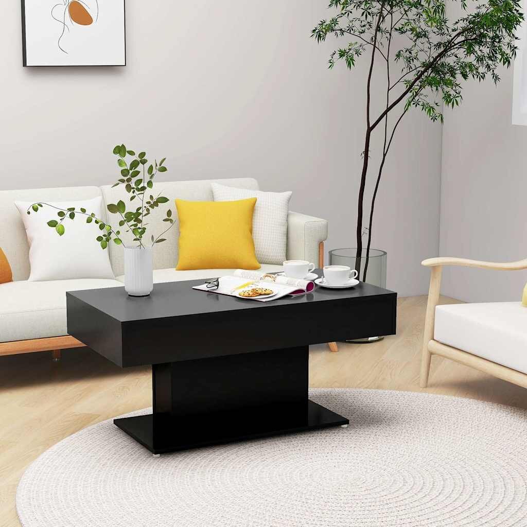 vidaXL Маса за кафе черна 96x50x45 см инженерно дърво