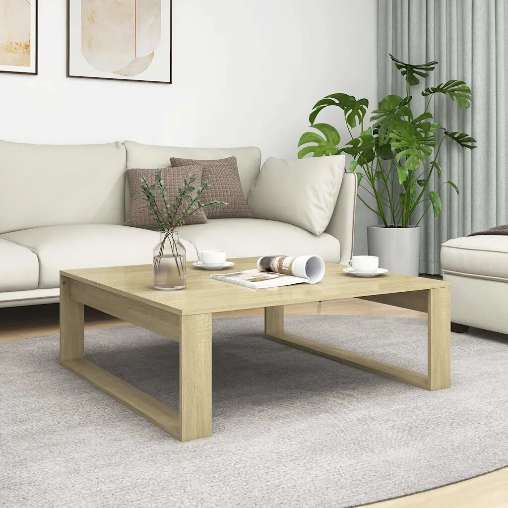 vidaXL Маса за кафе дъб сонома 100x100x35 см инженерно дърво