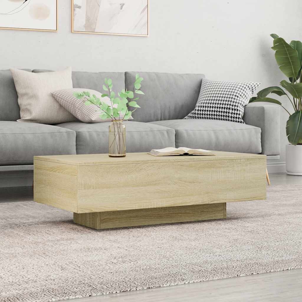 vidaXL Маса за кафе дъб сонома 100x495x31 см инженерно дърво