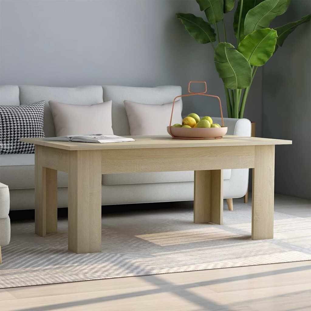 vidaXL Маса за кафе дъб сонома 100x60x42 см инженерно дърво