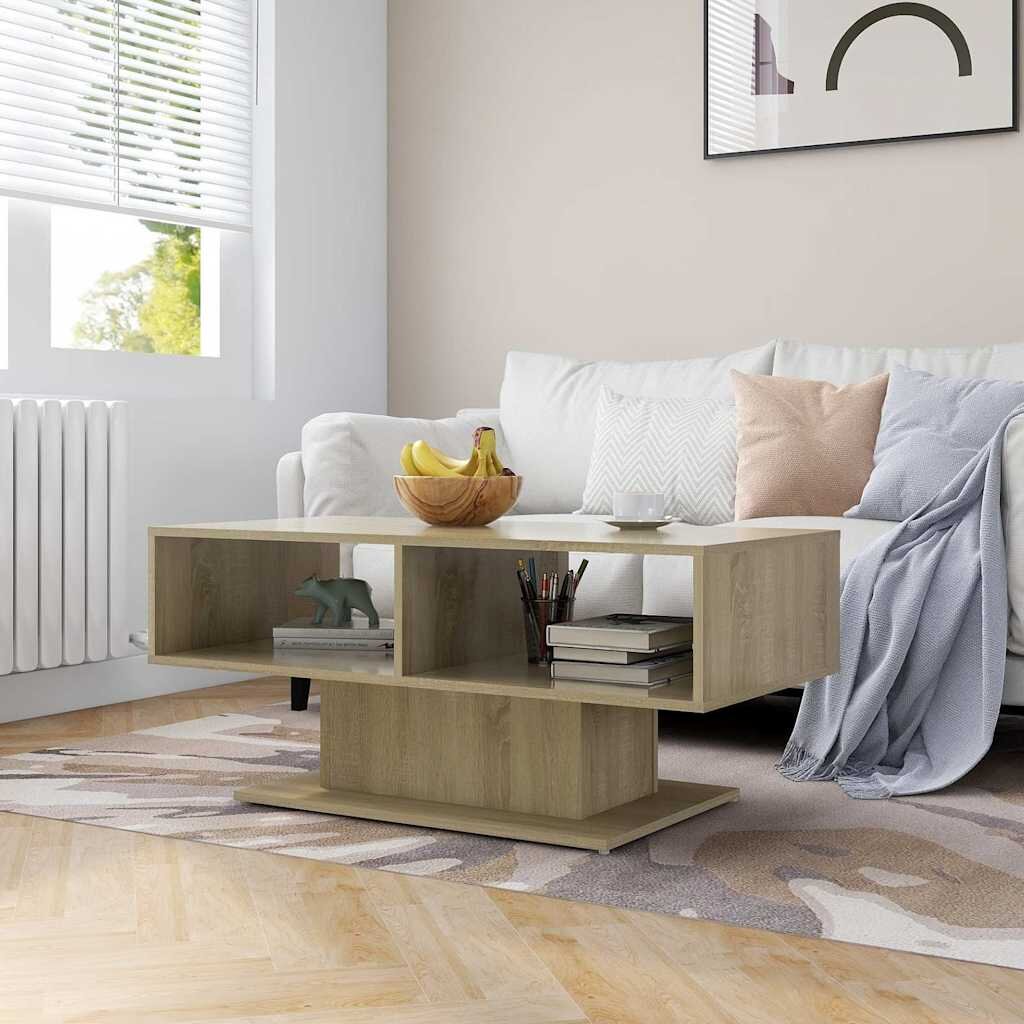 vidaXL Маса за кафе дъб сонома 1035x50x445 см инженерно дърво