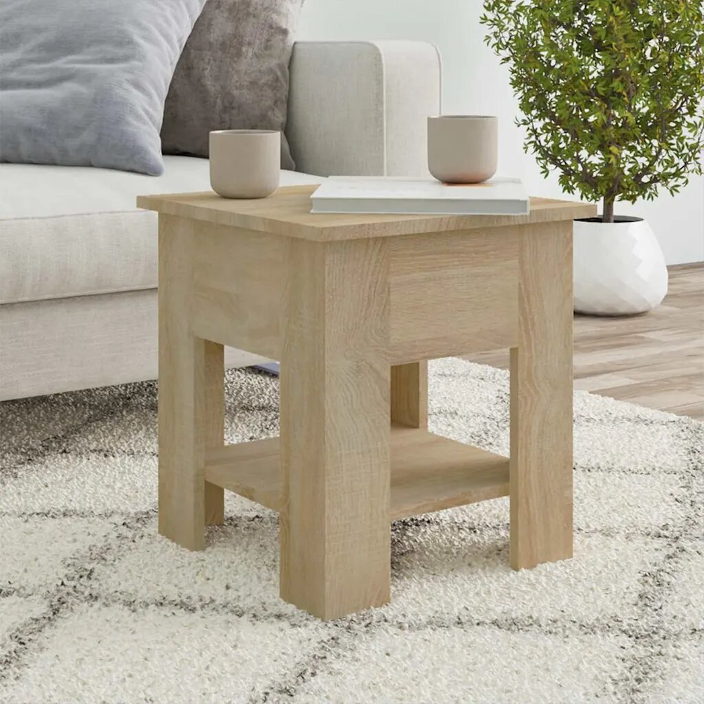 vidaXL Маса за кафе дъб сонома 40x40x42 см инженерно дърво