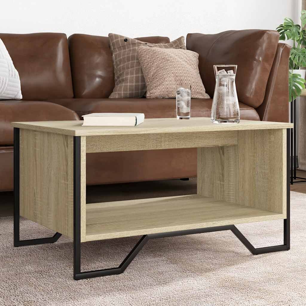 vidaXL Маса за кафе дъб сонома 75x51x40 см инженерно дърво