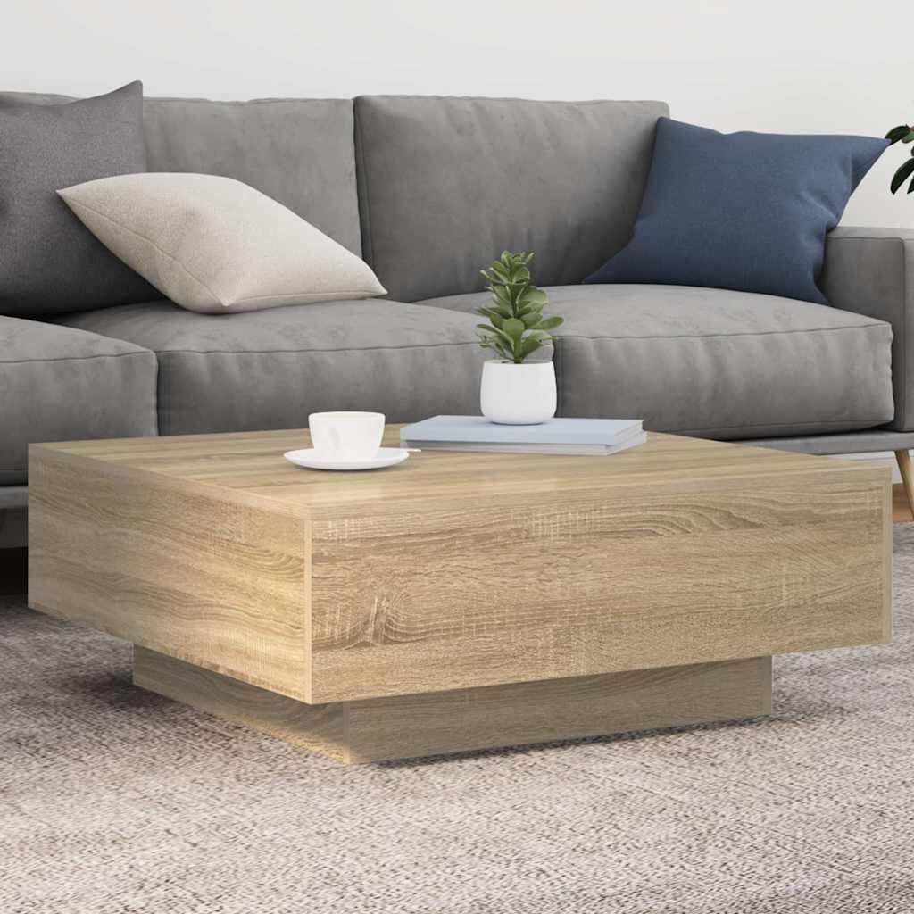 vidaXL Маса за кафе дъб сонома 80x80x31 см инженерно дърво