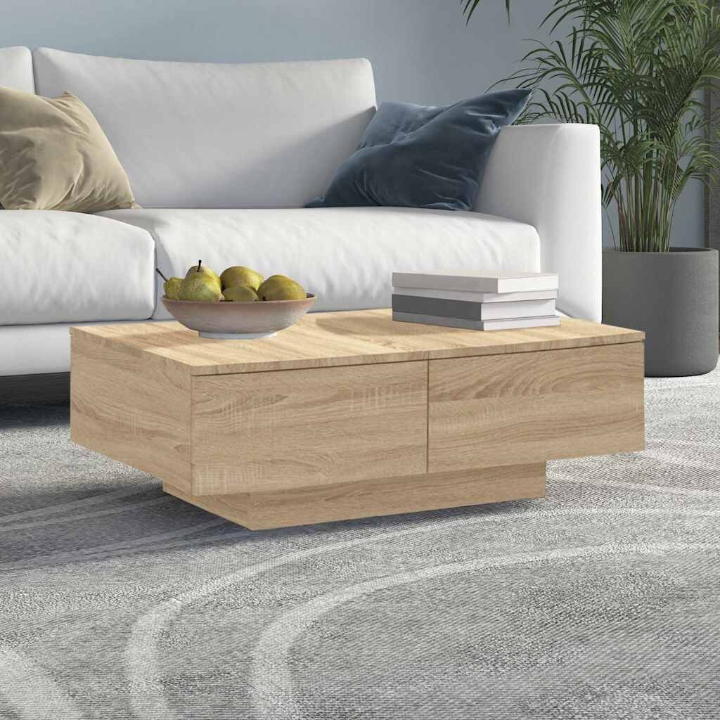 vidaXL Маса за кафе дъб сонома 90x60x31 см инженерно дърво
