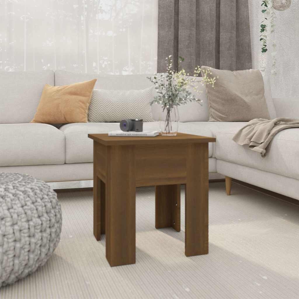 vidaXL Маса за кафе кафяв дъб 40x40x42 см инженерно дърво