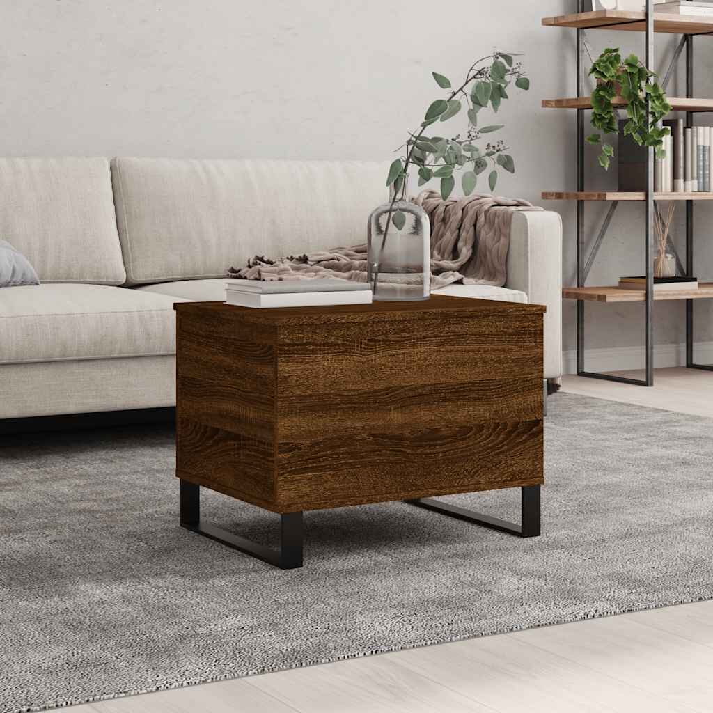 vidaXL Маса за кафе кафяв дъб 60x445x45 см инженерно дърво