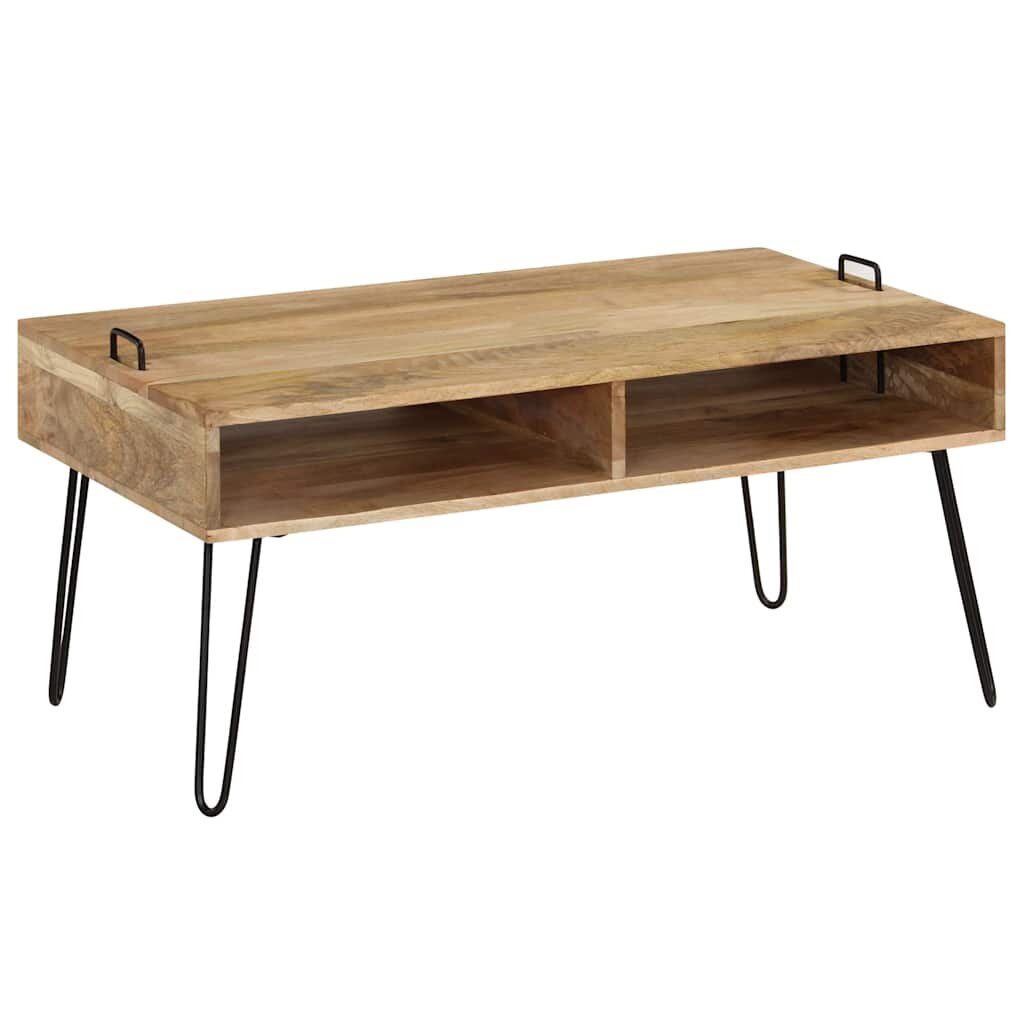 vidaXL Маса за кафе манго масив 100x60x45 cм